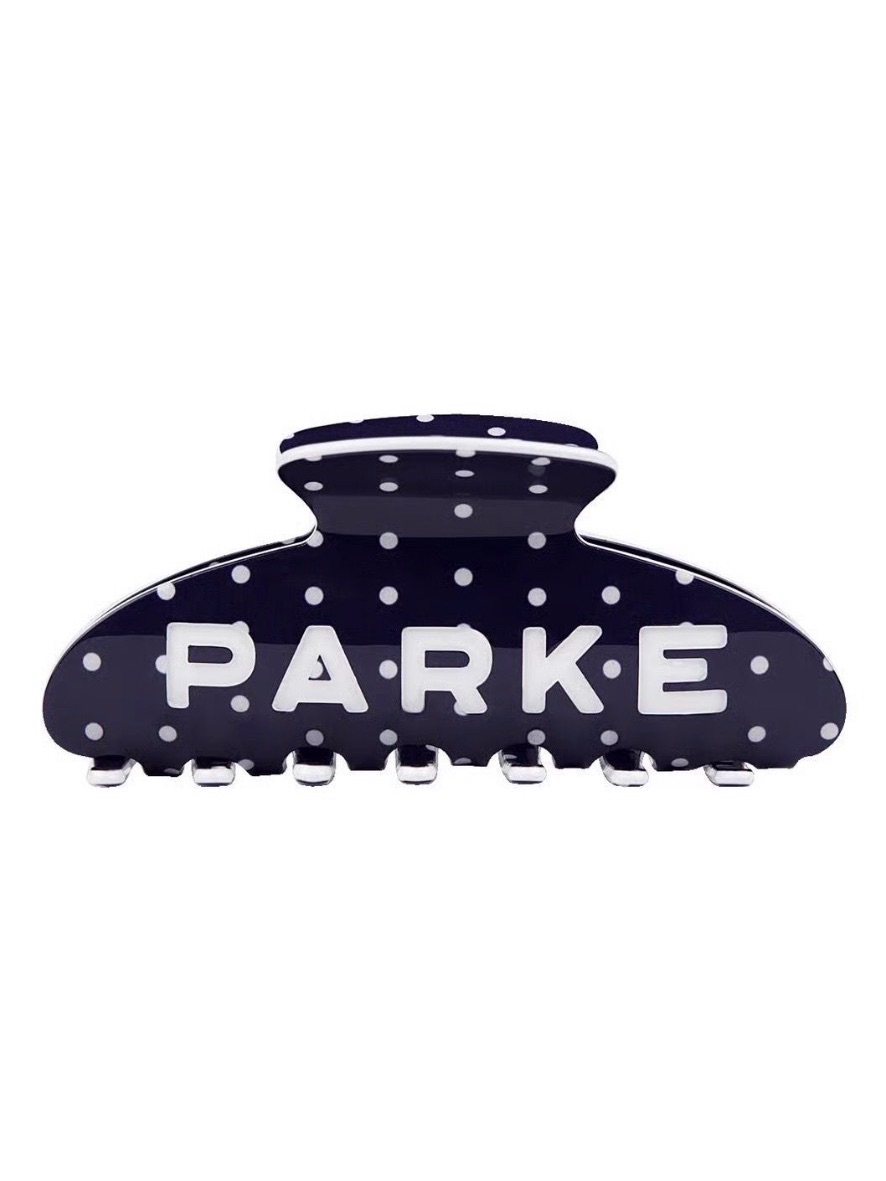 Parke Denim Polka Dot Claw Clip With Pouch
